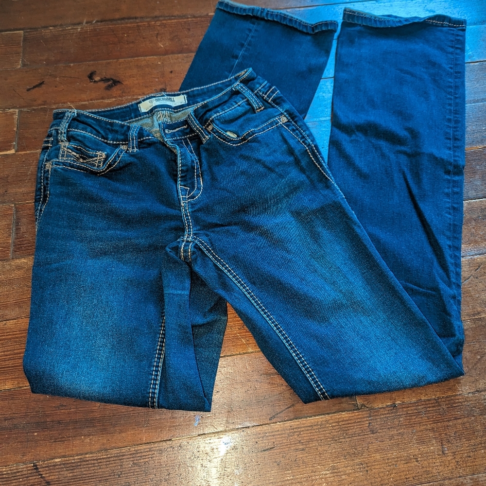 Rock and roll denim riding jeans